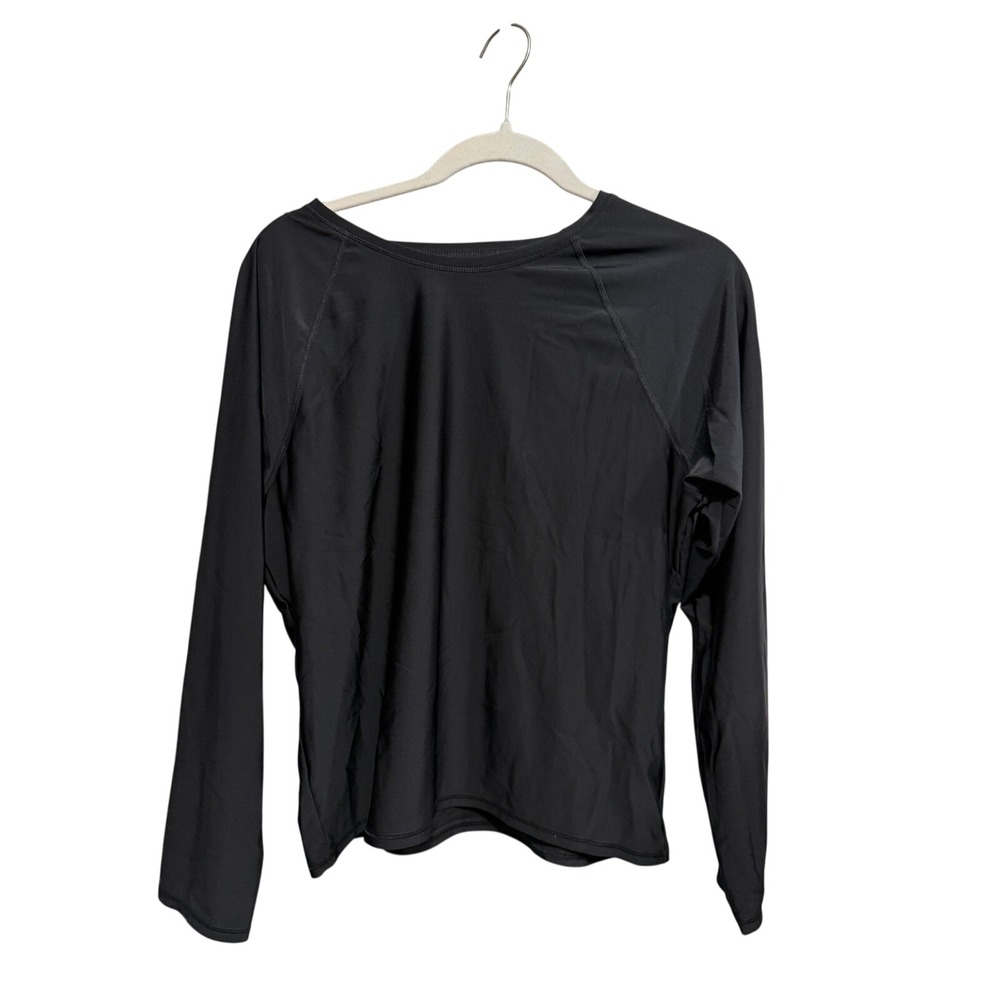 Aerie Black Long Sleeve Rash Guard Athletic Top Women's XXL Beach Sun Protection